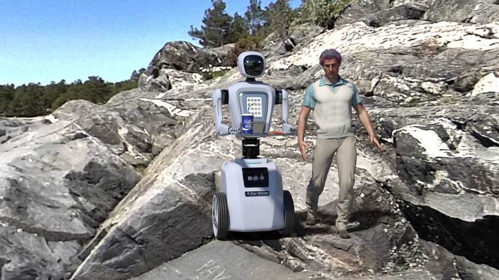 Marc and is robot friend 1 man and robot 1
